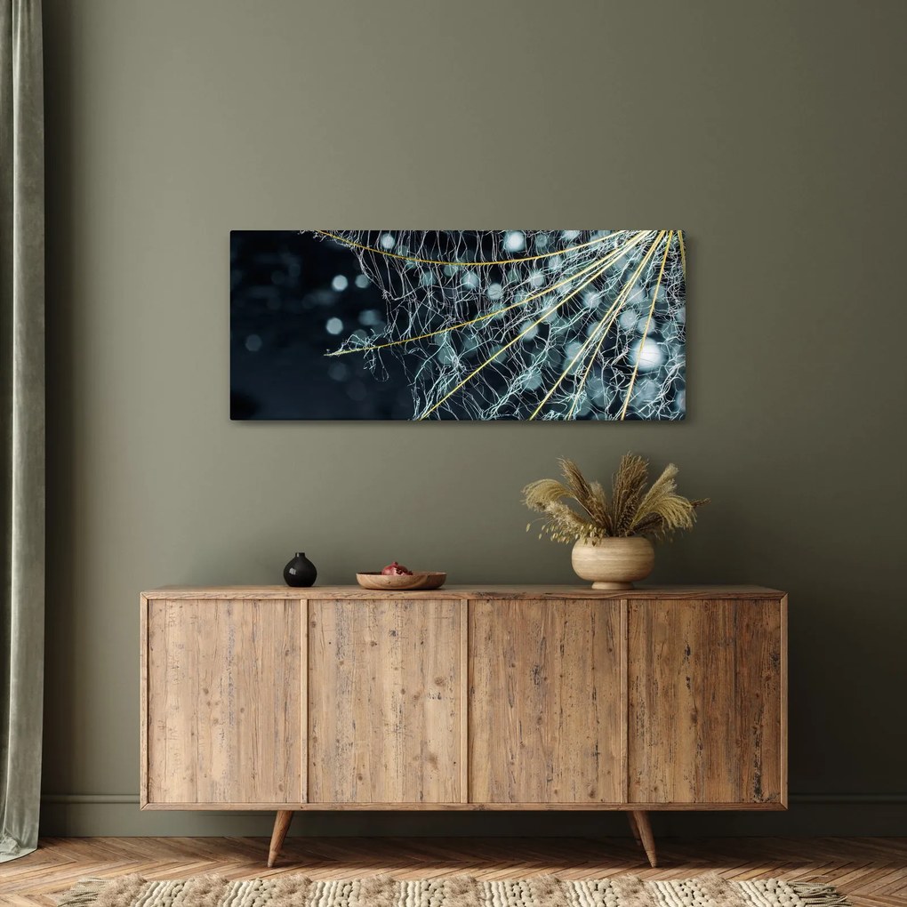 Obraz -Kvet s pavučinou (120x50 cm)