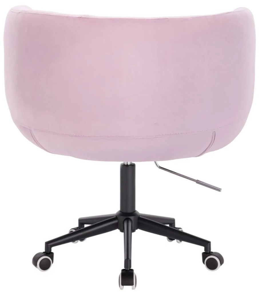 LuxuryForm DESIGN Kreslo MONTANA VELUR na čiernej podstave s kolieskami - levanduľa