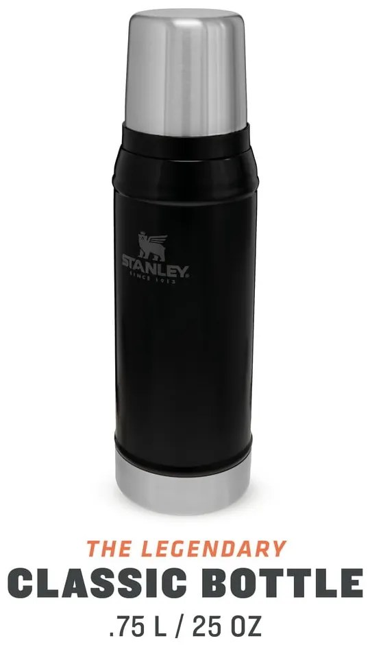 Čierna termoska s hrnčekom 750 ml – Stanley