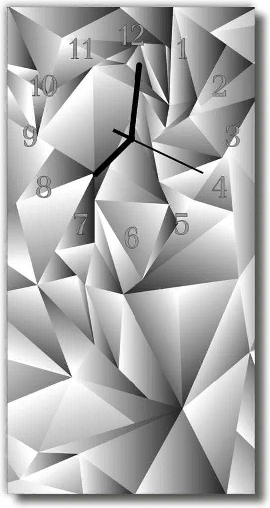 Sklenené hodiny vertikálne  Umenie 3d šedé grafiky