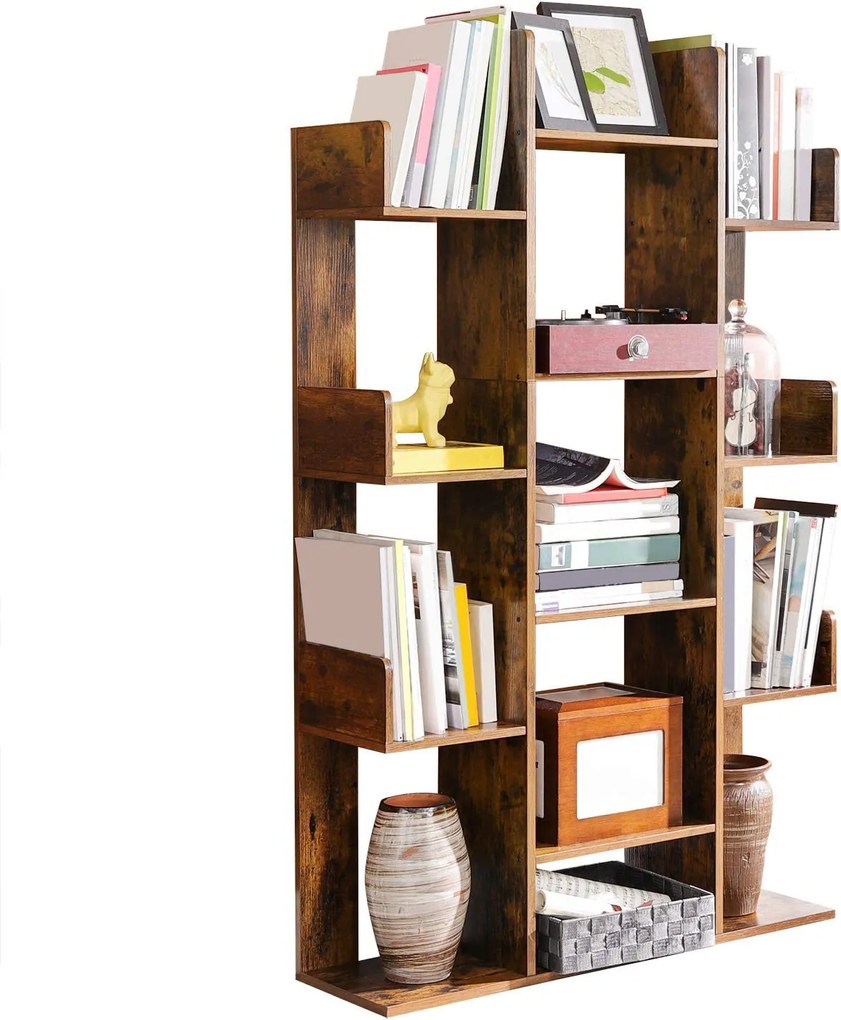 Knižnica Vasagle Strom II hnedá/čierna