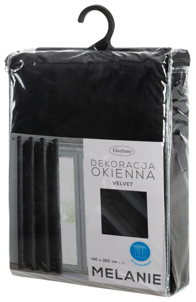 ZATEMŇOVACÍ ZÁVES NA KRÚŽKOCH MELANIE 140X260 CM ČIERNA