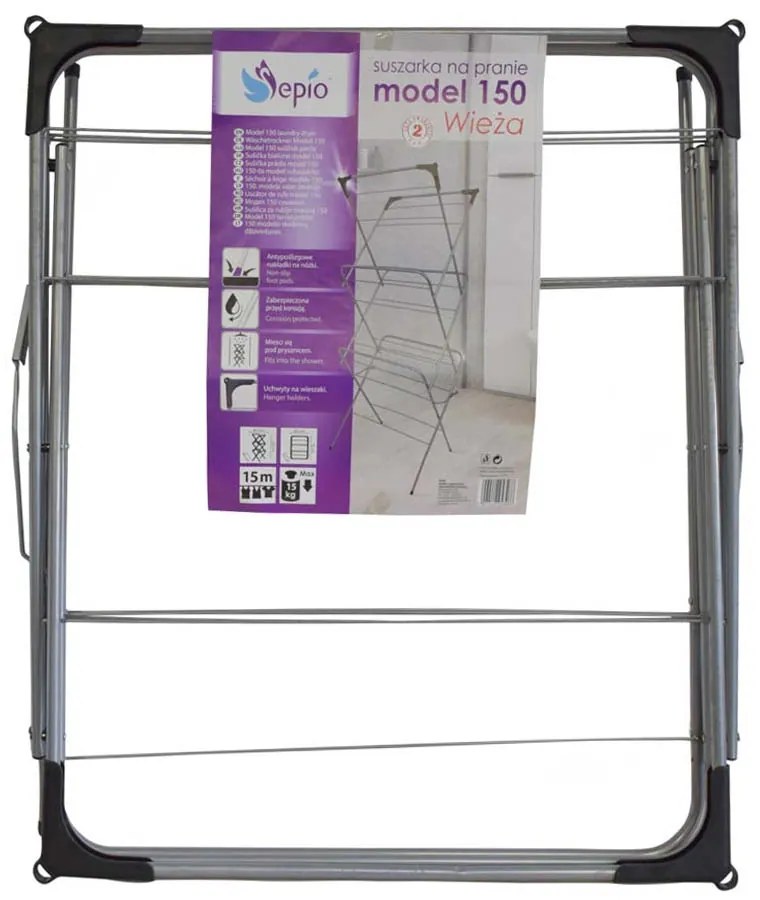 Erga Model 150, 3-poschodový sušiak bielizne 59,5x52,2x130,5 cm, seda-cierna, ERG-SEP-10STWIE000A02