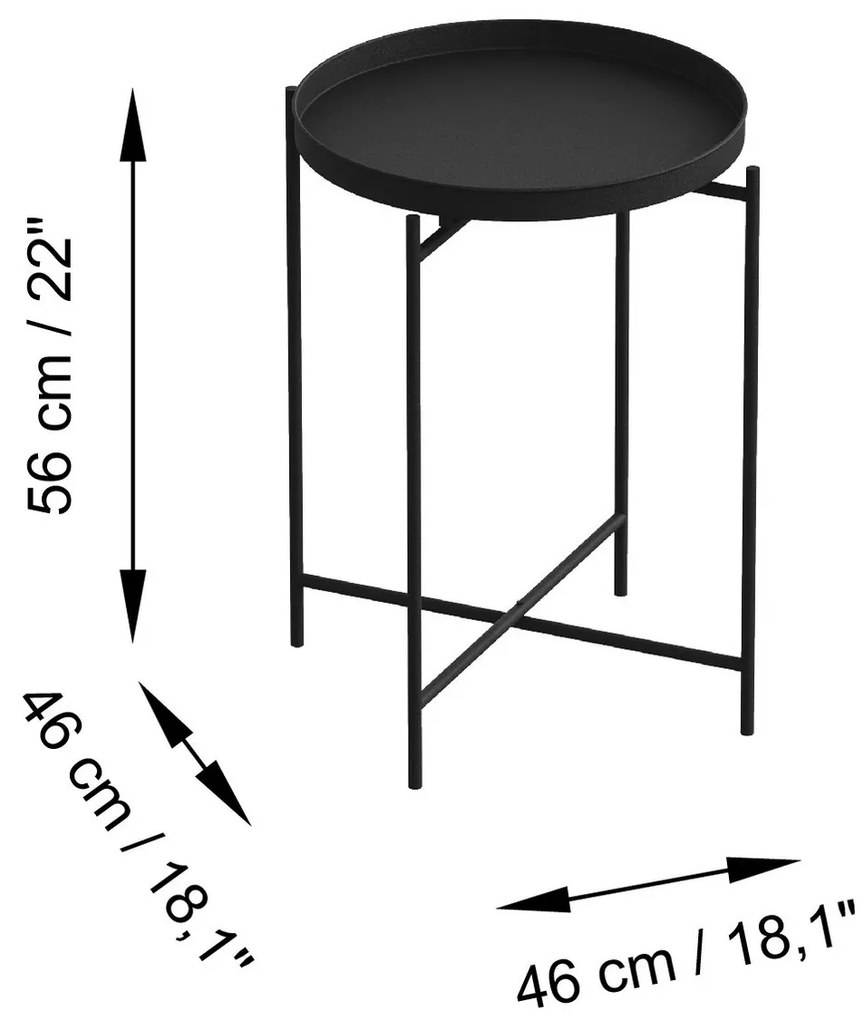 Odkladací stolík Shb-007-B čierny