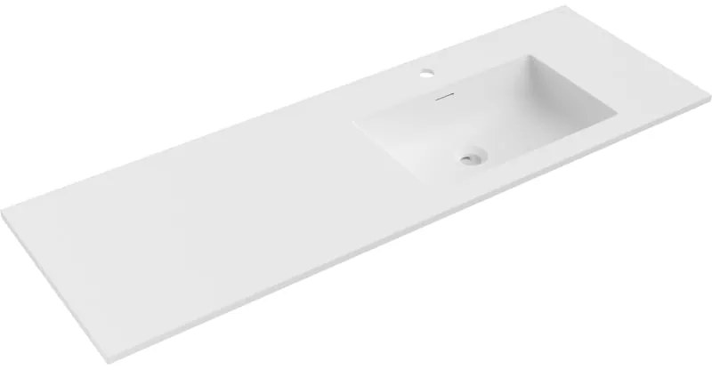Mexen Otis, umývadlo na zapustenie 141 x 46,5 cm, pravé, biela matná, 25181401P