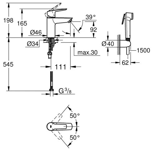 GROHE 23123003 - Umývadlová batéria START 165 mm lesklý chróm