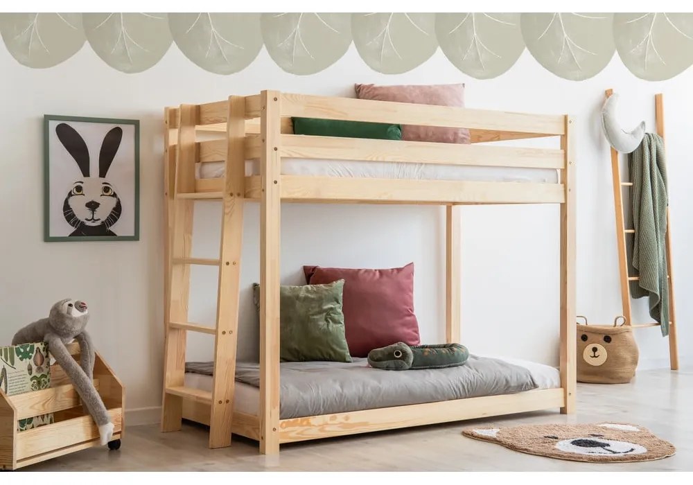 Poschodová detská posteľ z borovicového dreva 80x200 cm CLPB - Adeko