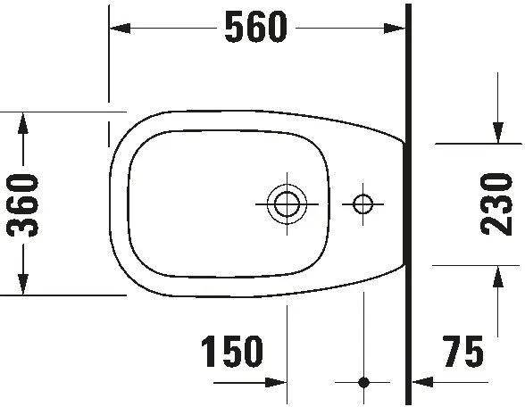 Duravit 22411000002 - Voľne stojaci bidet D-CODE 35,5x52,5 cm keramika/lesklá biela