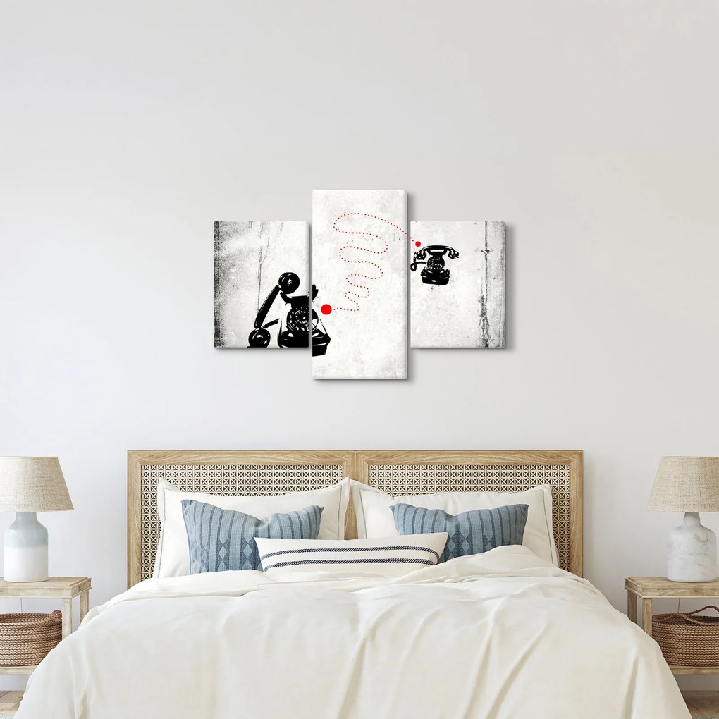 Obraz - Kresba telefónu na štýl Banksyho (90x60 cm)