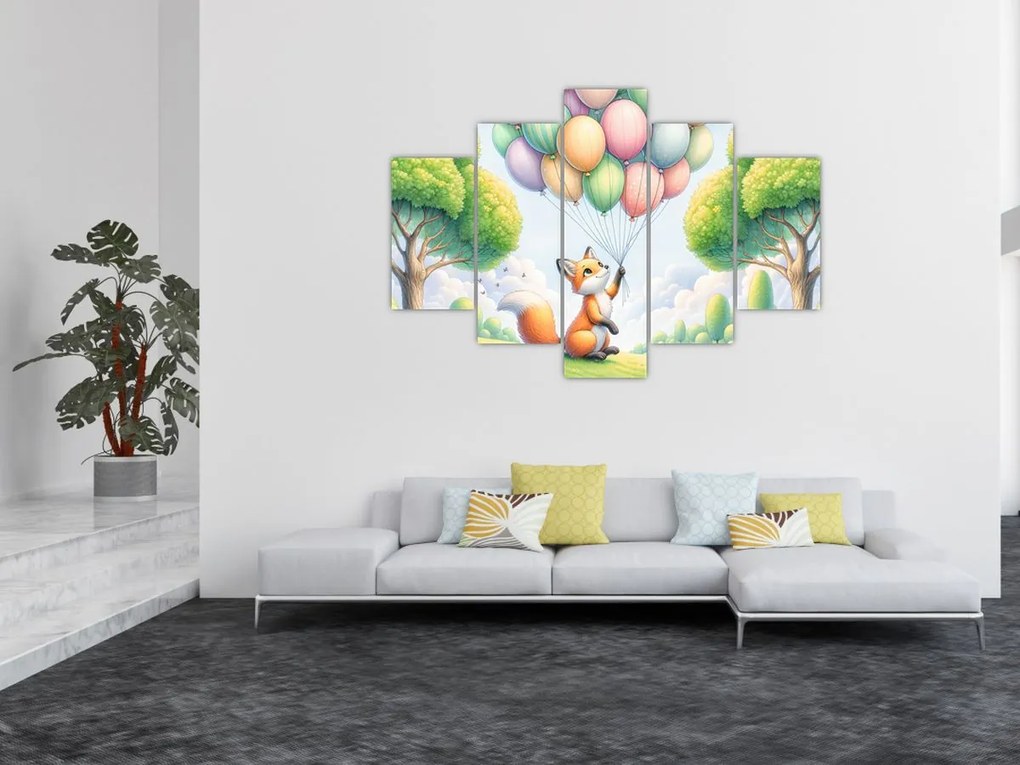 Obraz – Šťastná líška (150x105 cm)
