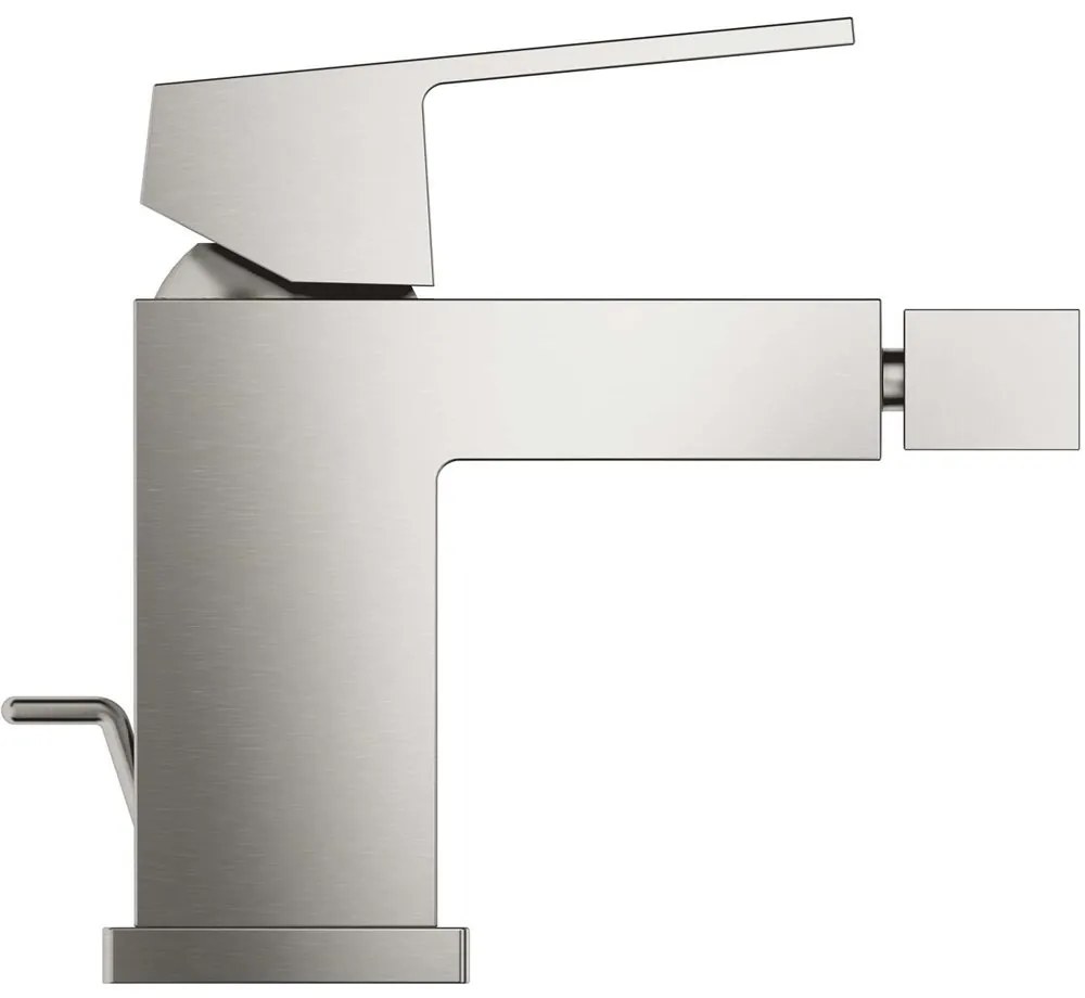 GROHE Eurocube páková bidetová batéria s odtokovou súpravou s tiahlom, Supersteel, 23138DC0