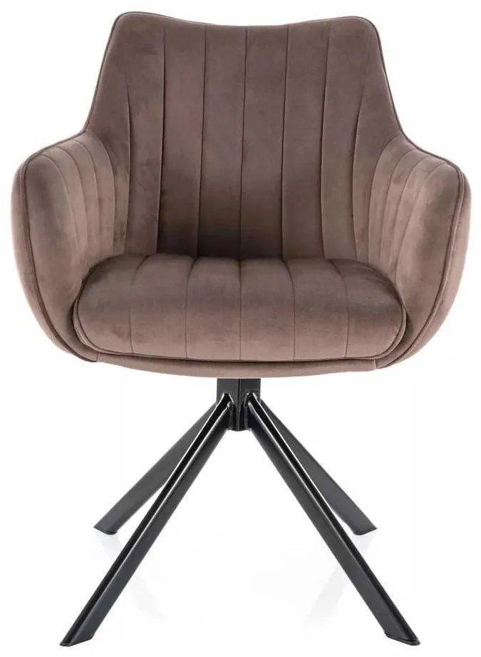 Jedálenská stolička Azalia Velvet, hnedá / čierna