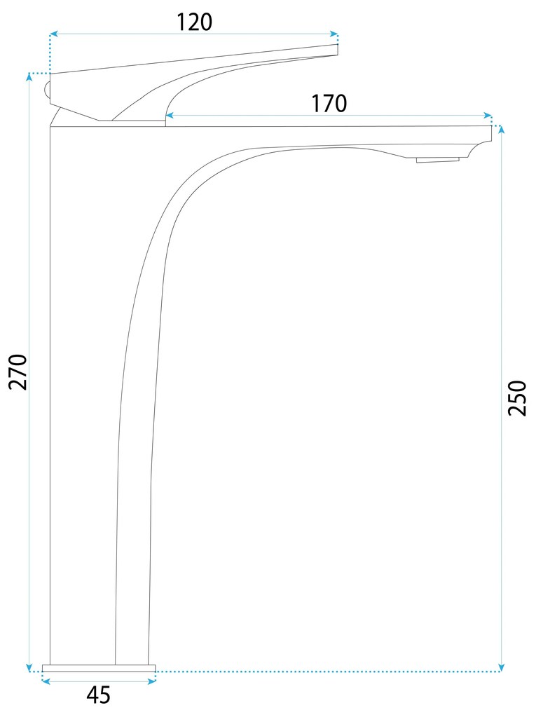 Rea Joe, vysoká umývadlová batéria h-285, zlatá matná, REA-B8991
