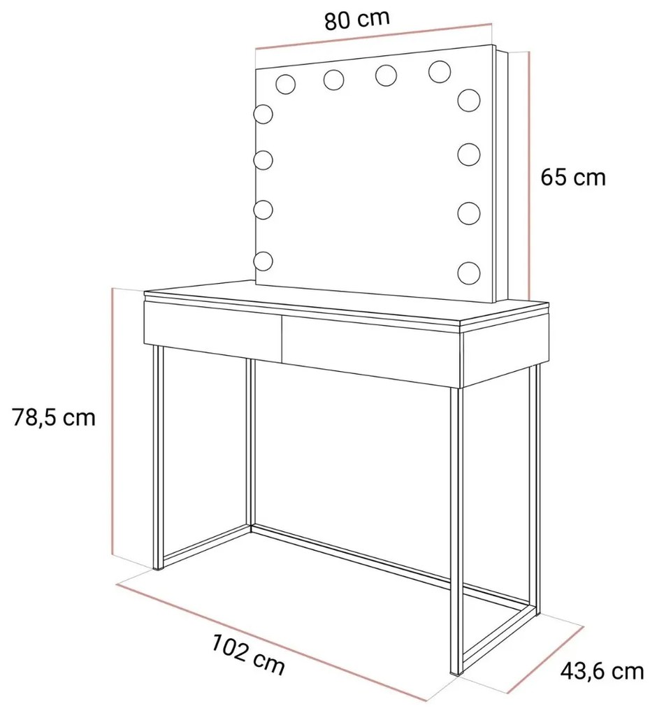 TOALETNÝ STOLÍK NESSIE ELITE BIELY LESK + STRIEBORNÝ PODSTAVEC