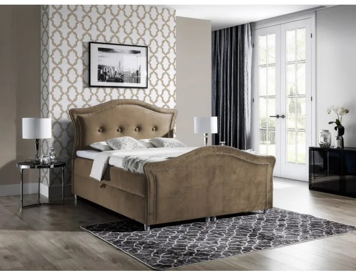 Kúzelná rustikálna posteľ Bradley Lux 180x200, svetlo hnedá