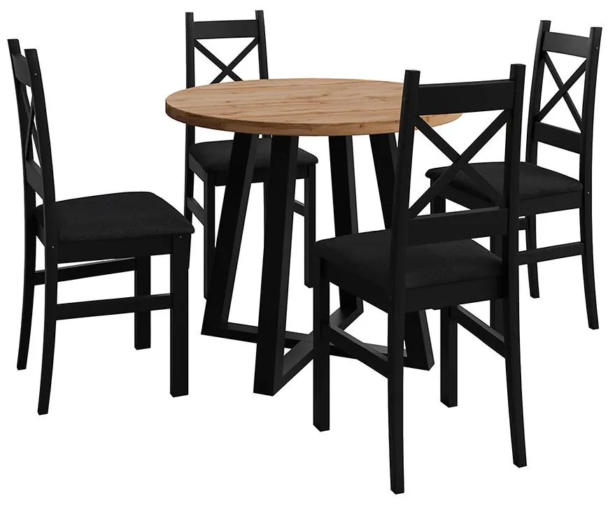 Jedálenská zostava Jasal  wotan/čierna