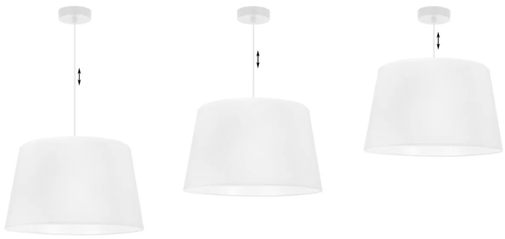 Závesné svietidlo Gaja, 1x biele textilné tienidlo, (fi 44cm), w