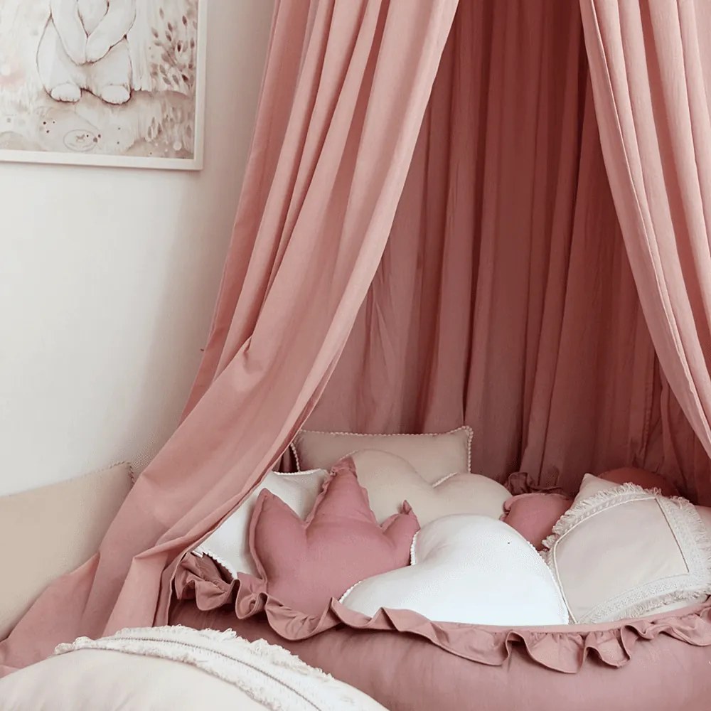 Baldachýn bavlnený sýto ružový maxi