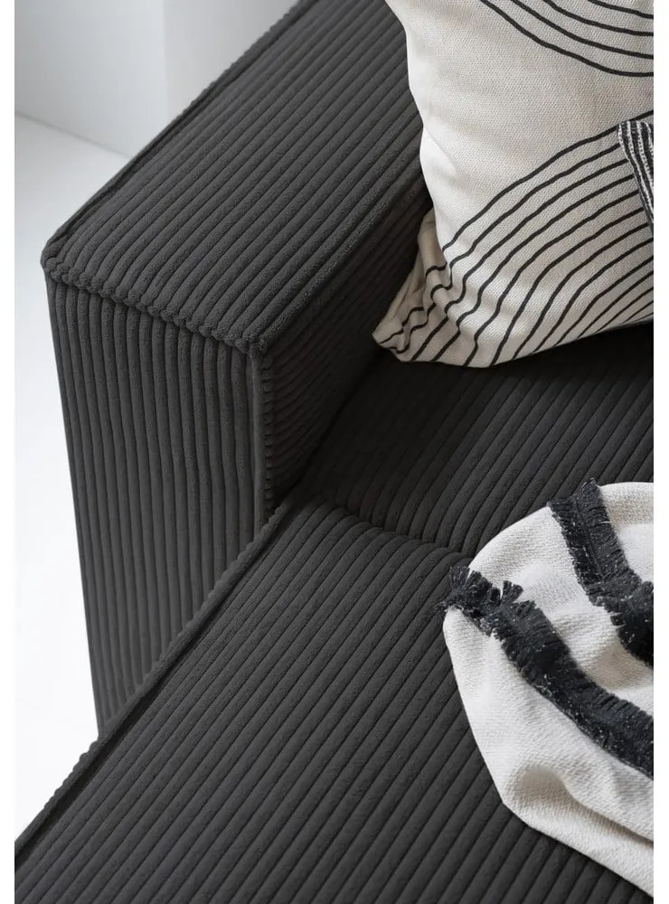 Antracitovosivá menčestrová rozkladacia rohová pohovka (pravý roh/do tvaru "U") Brave Dave – Miuform