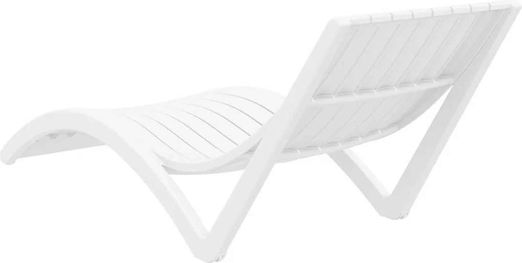 SLIM záhradné lehátko white