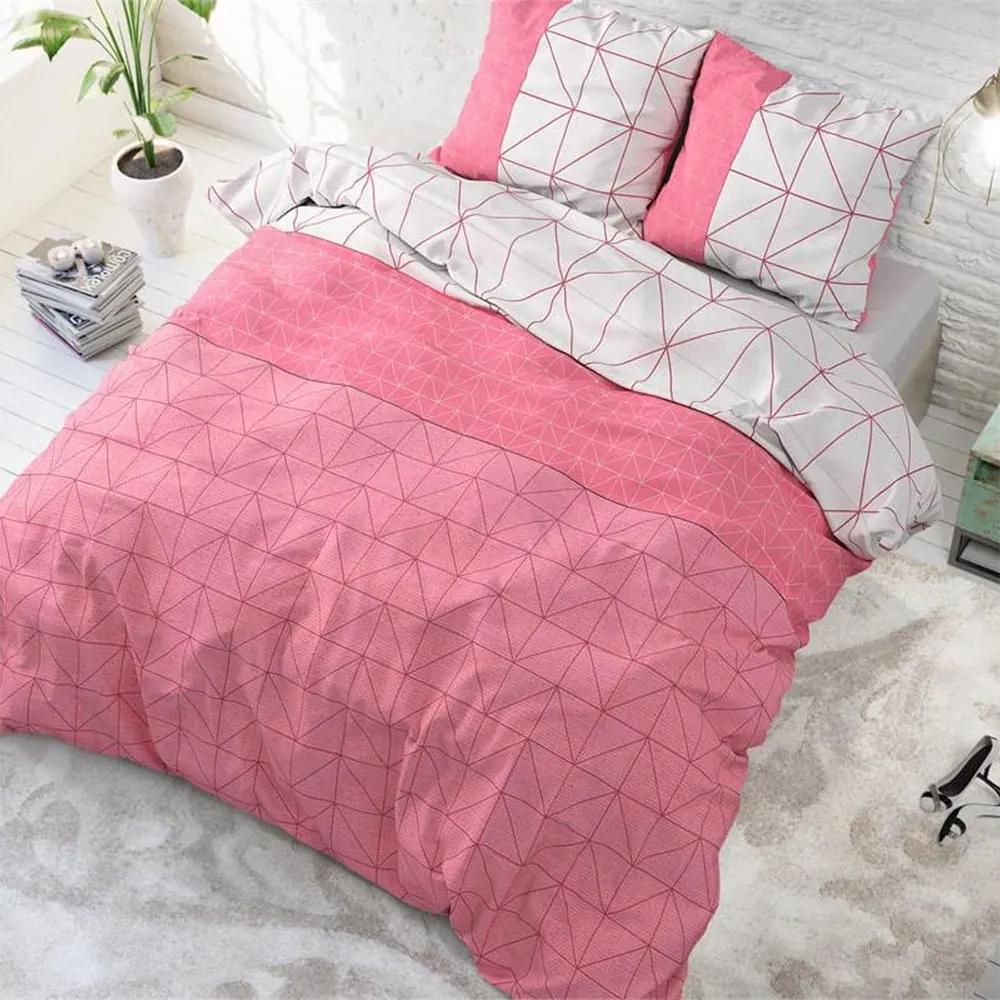 DomTextilu Moderné a kvalitné posteľné obliečky v ružovo sivej farbe 200 x 200 cm  Ružová 18206