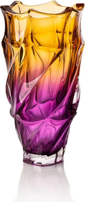 BOHEMIA FLAMENCO AMBER PURPLE VÁZA 300MM