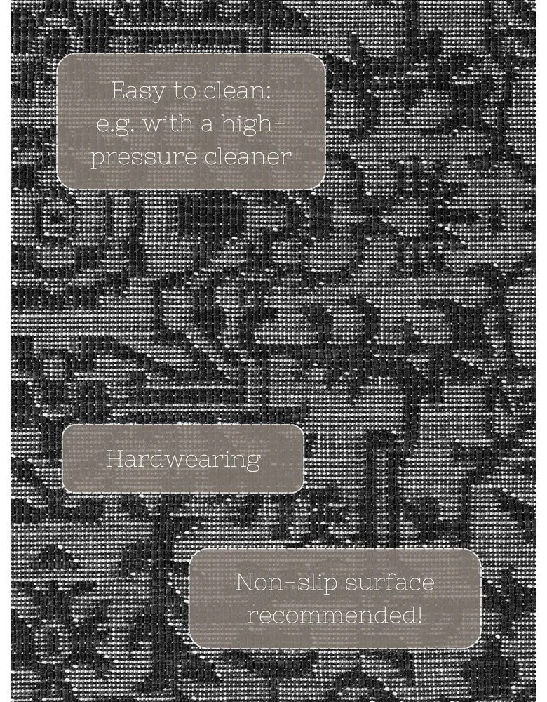 Čierno-biely vnútorný a vonkajší koberec 200x290 cm Duet Kona – NORTHRUGS