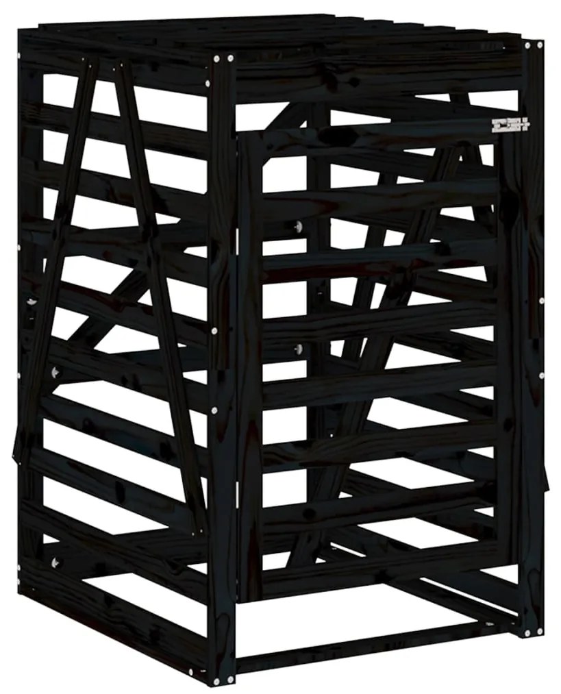 Úložný box pre odpadkový kôš čierny 84x90x128,5 cm borovica