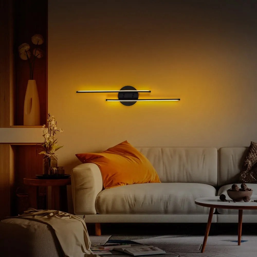 Čierne LED nástenné svietidlo Umut – Opviq lights