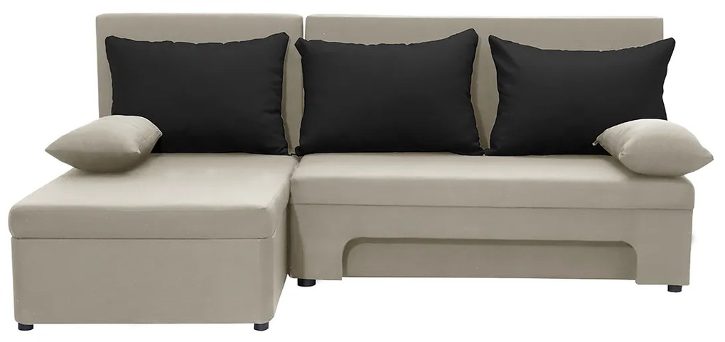 Rohová pohovka s funkciou spania ERIS Krémová/čierna