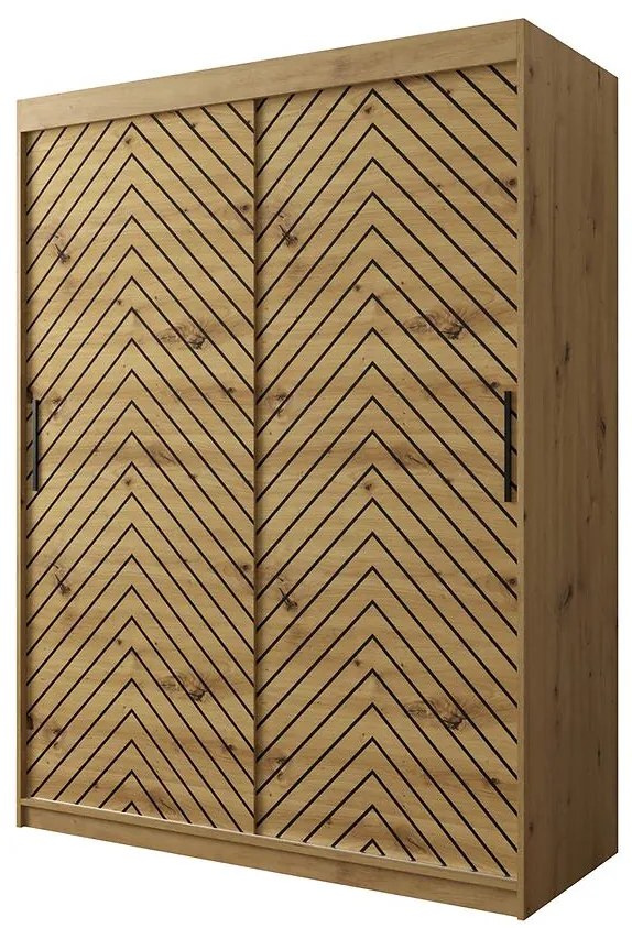 Skriňa Jodełka 1 150 dub Artisan/dub Artisan/čierna