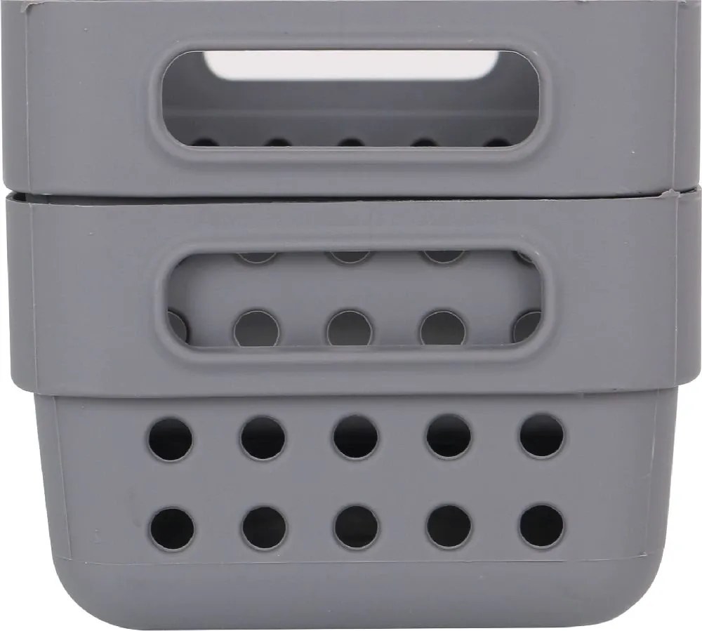 CONFORTIME Sada 2 košíkov na organizáciu, organizéry do zásuvky KOLE 12 x 7,5 cm - sivý