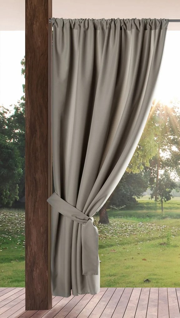 ZÁHRADNÝ VODEODOLNÝ ZÁVES NA PÁSKE GARDEN 155X200 CM TMAVOBÉŽOVÁ