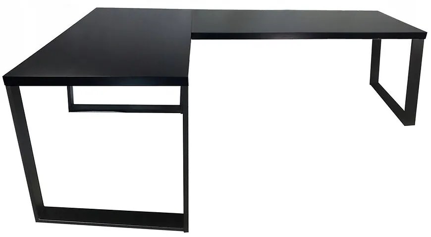 Písací Stôl Roh. Loft Low Čierna 180x120x1,8 Model 0