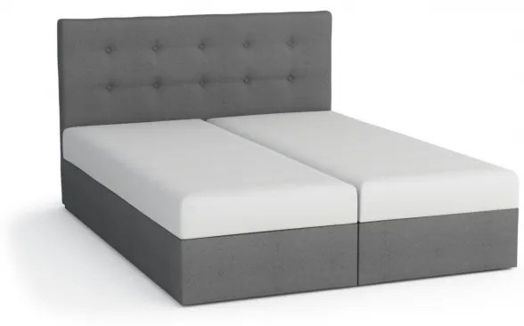 Boxspringová posteľ SISI 180x200, šedá + biela eko koža