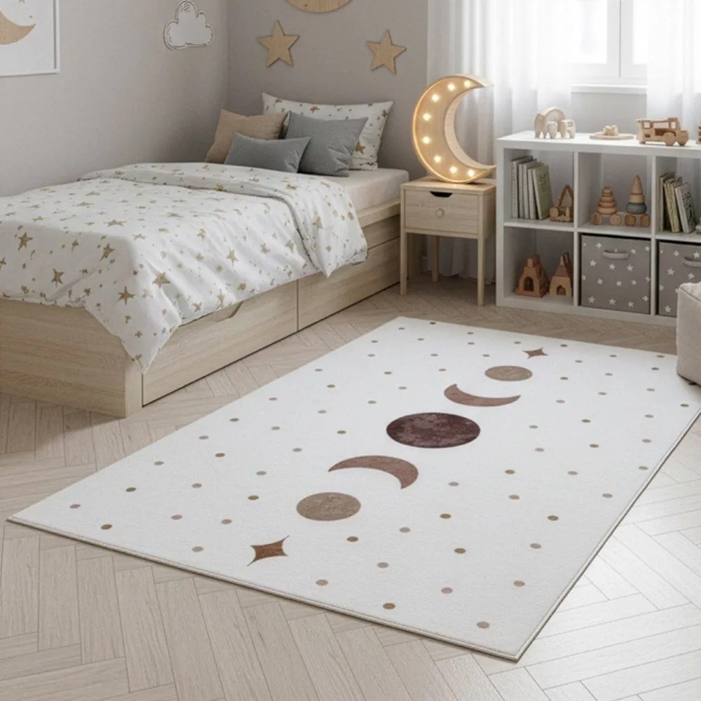 Krémovobiely prateľný detský koberec 140x200 cm Coco 1136 – Ayyildiz Carpets