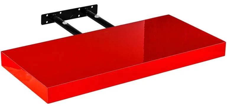 Stilista nástenná polica Volato, 80 cm, lesklá červená