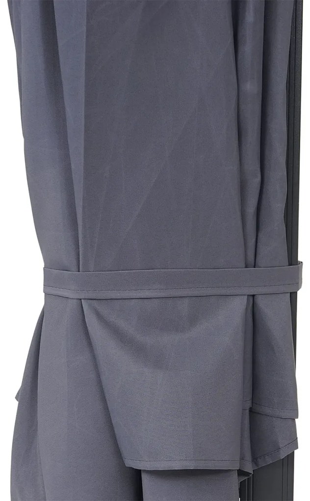 Nástenný slnečník Casoria 3 m polyester hliník/oceľ - sivá