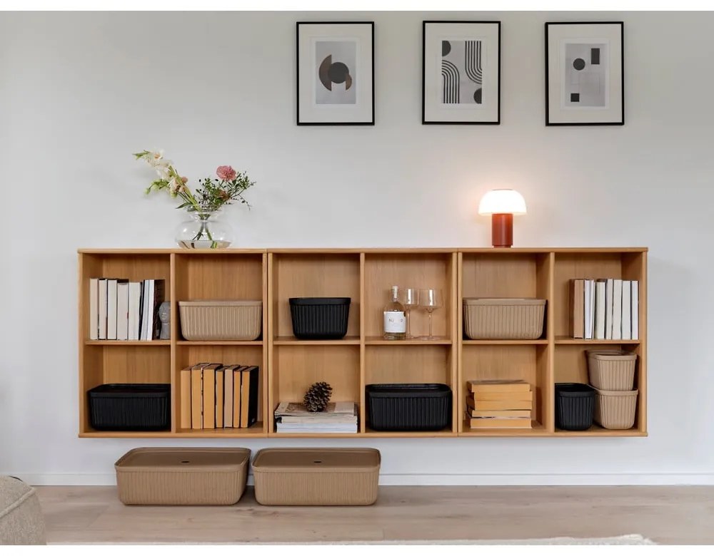 Svetlohnedé úložné boxy v súprave 2 ks s vekom 23x16x20,5 cm Pulp – Zone