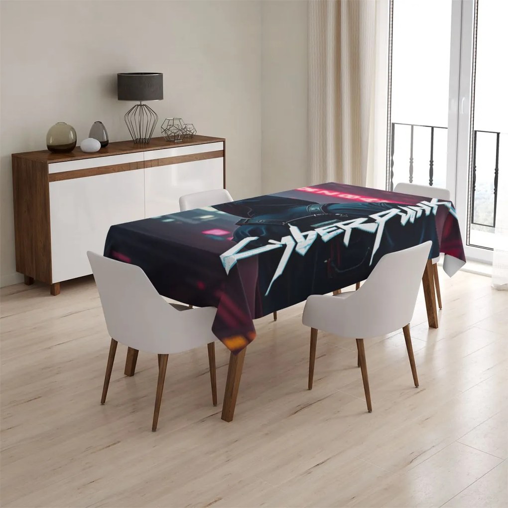 Sablio Obrus Cyberpunk 2077 Výhľad na mesto - 130x170 cm