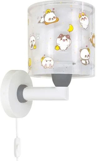 Dalber 41769E - Detská nástenná lampa KAWAII FRIENDS 1xE27/15W/230V šedá