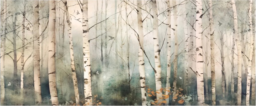 Obraz - Kresba lesného vzoru (120x50 cm)