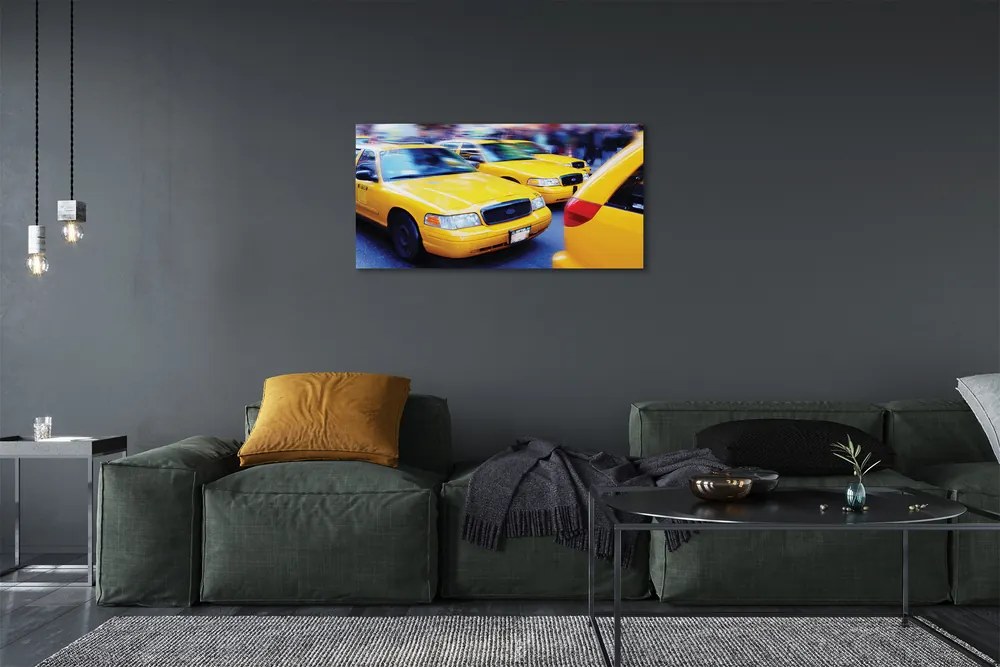 Obraz canvas Žltá taxi City 125x50 cm