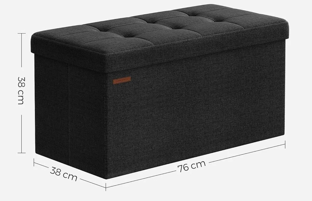 Taburet Lofe s úložným prostorem černý