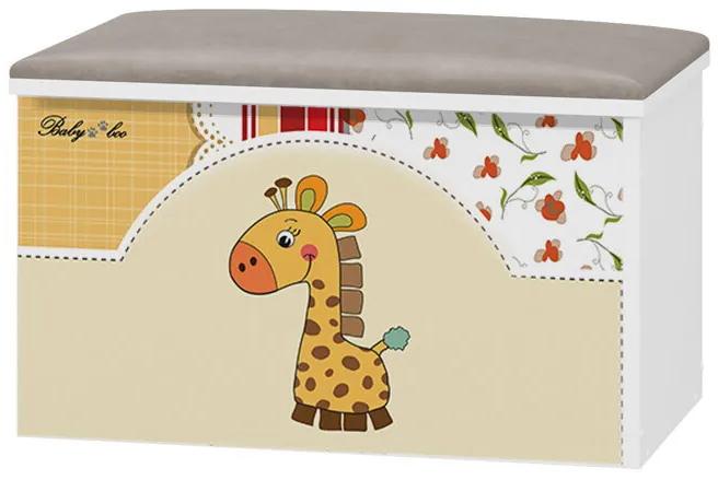 Raj posteli Box na hračky -  Milá žirafa dub sonoma