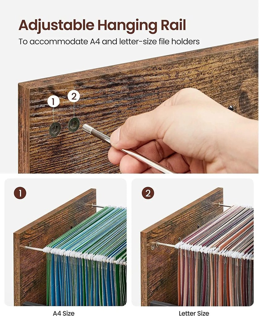 Kartotéka s 2 zásuvkami, rustikálna hnedá a čierna