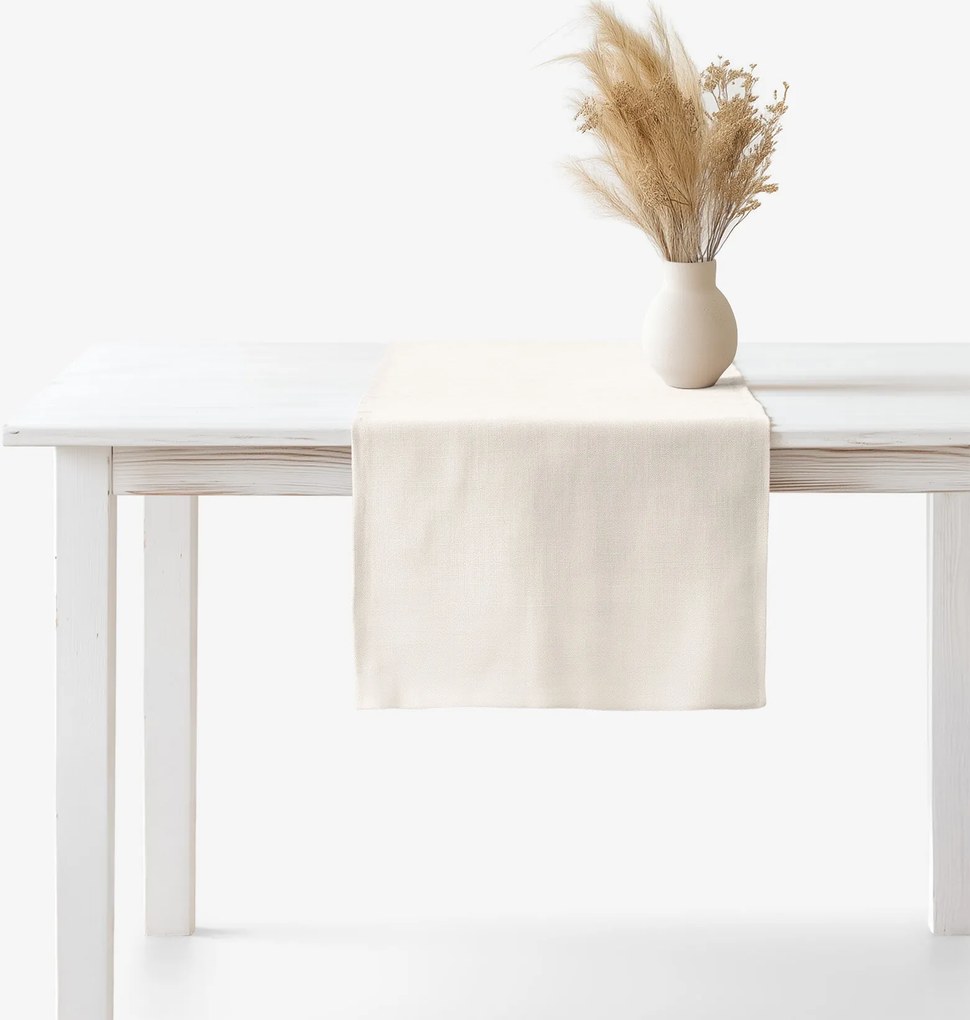 Goldea behúň na stôl z ľanovej zmesi - slonová kosť 50x140 cm