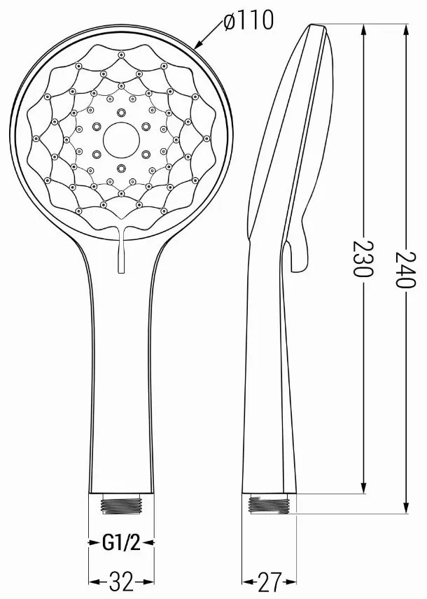 Mexen príslušenstvo - 1-bodový ručný sprchový set R-74, chróm, 785746052-00