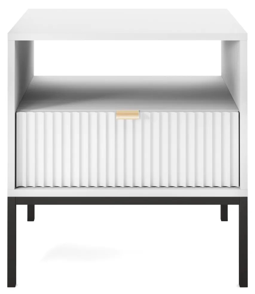 Nočný stolík Nova 54 cm biely/čierny