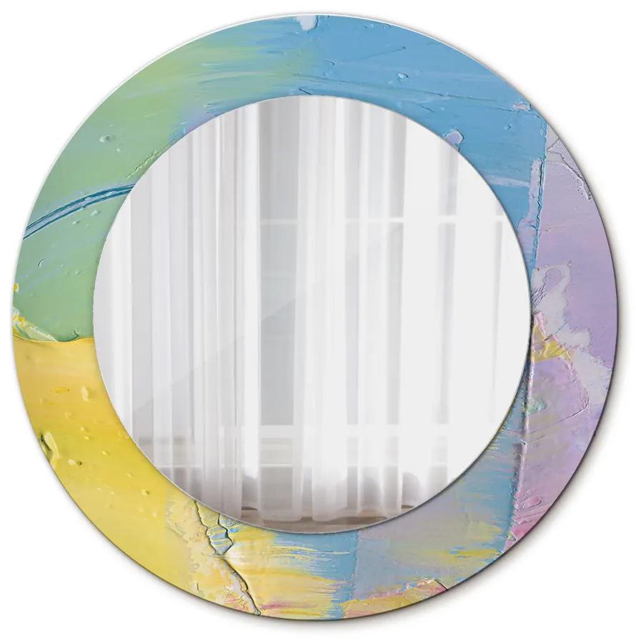 Textúra olejovej farby Okrúhle dekoračné zrkadlo na stenu